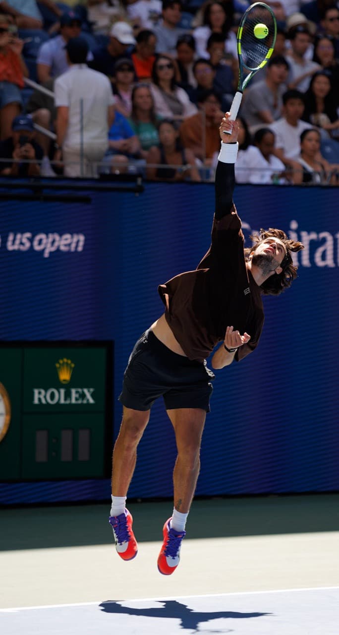 Carlos Alcaraz. Carlos Alcaraz til træning ved US Open, New York, 29. august 2026 (beskåret)