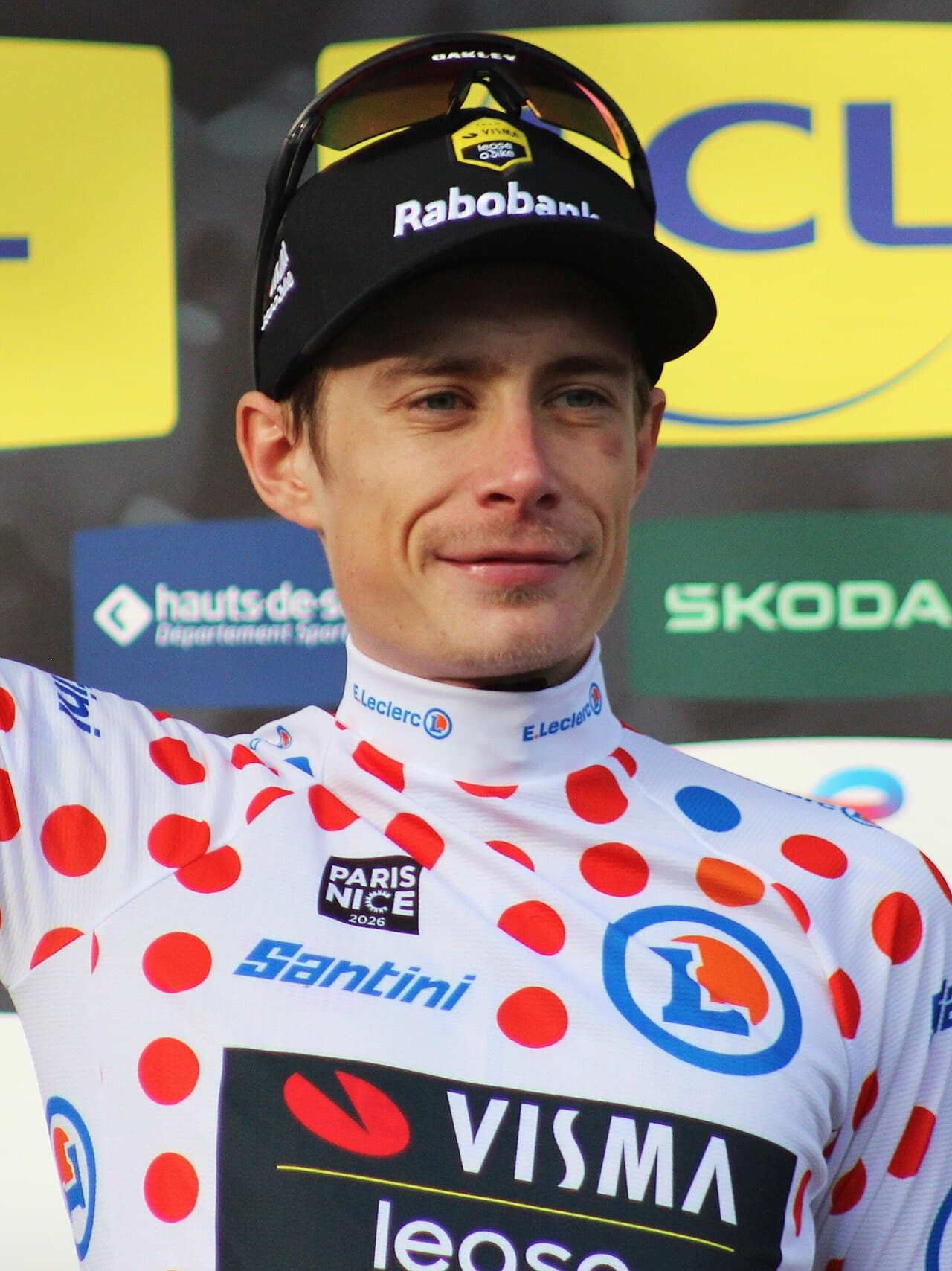 Jonas Vingegaard. Portræt af Vingegaard i bjergtrøjen ved Paris-Nice 2026, 6. etape (13. marts 2026)